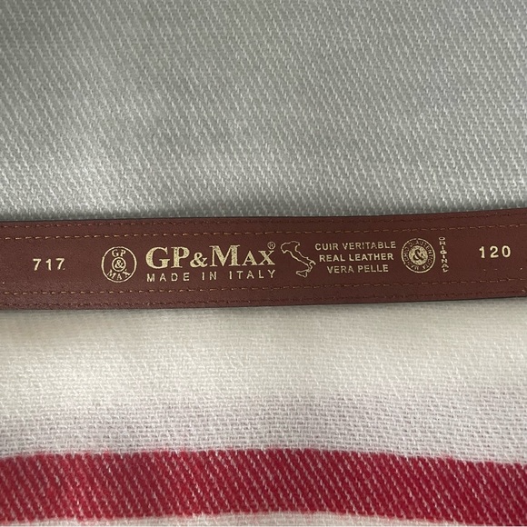 GP & Max Genuine Italian Leather Belt Nautical Made In Italy Preppy Dressy - Picture 3 of 16